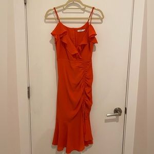 Lush semi formal/formal side cinched midi dress